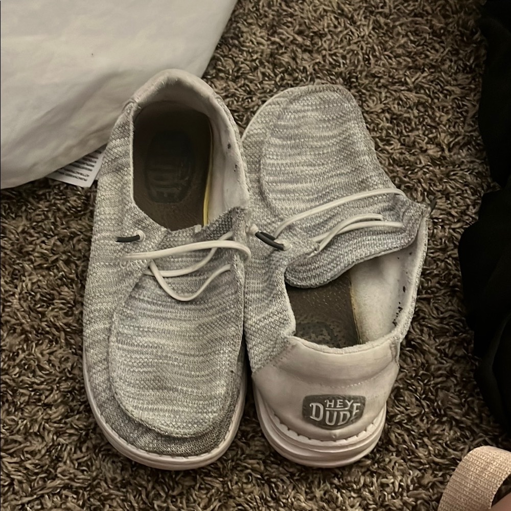 Hey Dude Men's Light Gray Slip-On Loafers